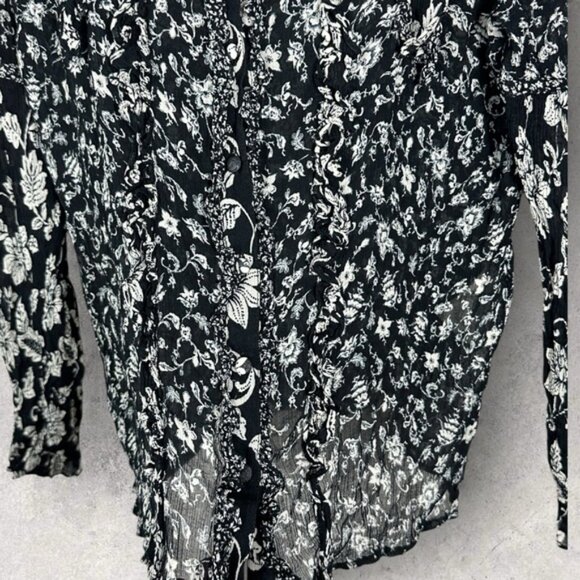 Sezane Silk Blend Floral Patchwork Jihane Blouse Top Size 40 French US 8 Boho - Picture 10 of 16